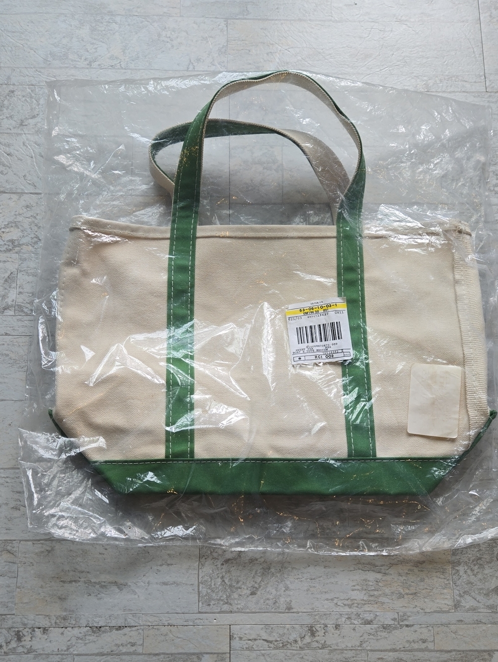 NWT L.L. Bean Rare 2009 Sweet Pea Color Boat and Tote Canvas Bag Y2K